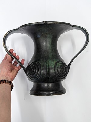 Lot 265 - A JAPANESE BRONZE MIMIKUCHI VASE