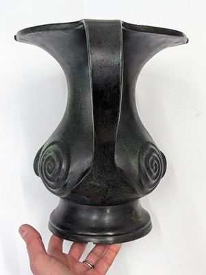 Lot 265 - A JAPANESE BRONZE MIMIKUCHI VASE