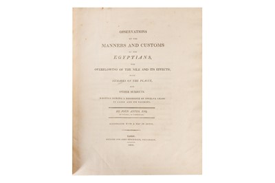 Lot 58 - Egypt: Antes.  Manners and Customs of the Egyptians, 1800