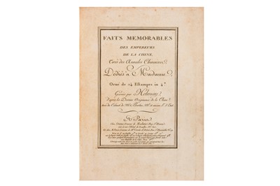 Lot 64 - China: Helman. Faits Memorables des Empereurs de la Chine, 1788.