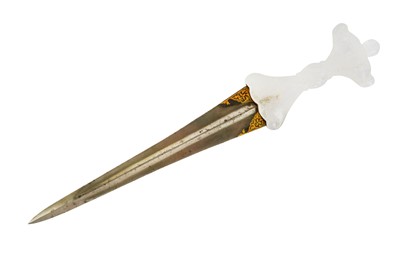 Lot 275 - A MUGHAL-REVIVAL ROCK CRYSTAL-HILTED DAGGER