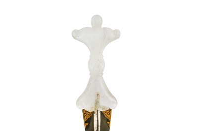 Lot 275 - A MUGHAL-REVIVAL ROCK CRYSTAL-HILTED DAGGER