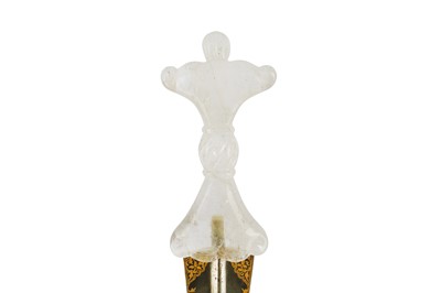 Lot 275 - A MUGHAL-REVIVAL ROCK CRYSTAL-HILTED DAGGER