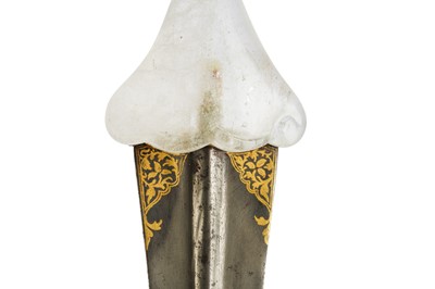 Lot 275 - A MUGHAL-REVIVAL ROCK CRYSTAL-HILTED DAGGER