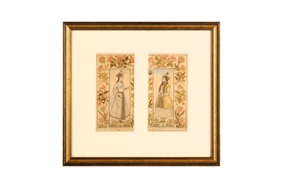 Lot 322 - TWO STANDING PORTRAITS OF A ROYAL MUGHAL COUPLE