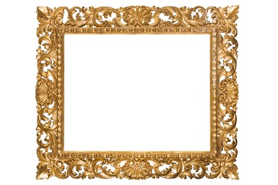 Lot 116 - AN ITALIAN FLORENTINE 19TH CENTURY CARVED, PIERCED AND GILDED FRAME