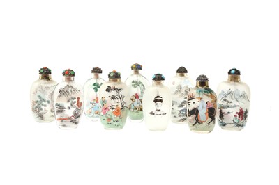 Lot 937 - A GROUP OF NINE CHINESE INSIDE-PAINTED SNUFF BOTTLES