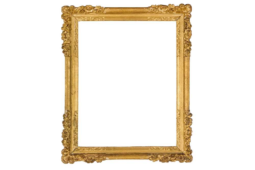 Lot 130 - A FRENCH LOUIS XIV CARVED AND GILDED LEBRUN (18TH CENTURY) FRAME