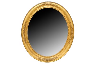 Lot 686 - A 19TH CENTURY FRENCH OVAL GILT MIRROR

 0