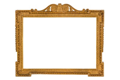 Lot 127 - A ENGLISH CARVED AND GILDED 19TH CENTURY FRONTON/PASTEL FRAME