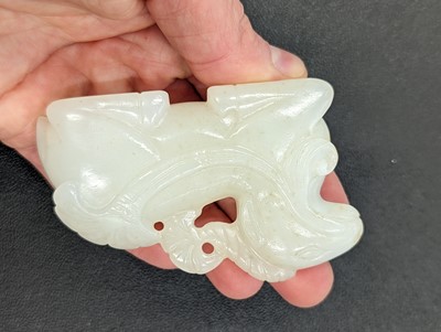 Lot 121 - A CHINESE WHITE JADE CARVING OF A DEER