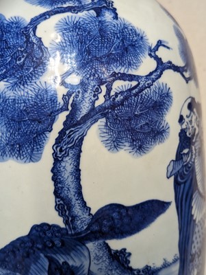 Lot 104 - A CHINESE BLUE AND WHITE 'FIGURATIVE' VASE