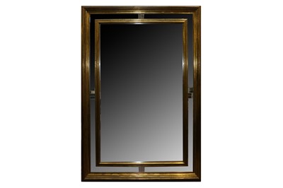 Lot 1481 - AN IMPRESSIVE BRASS-CLAD SECTIONAL MIRROR