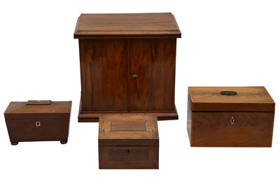 Lot 1730 - A SPECAMIN CABINET TEA CADDIES AND STATIONARY RACK