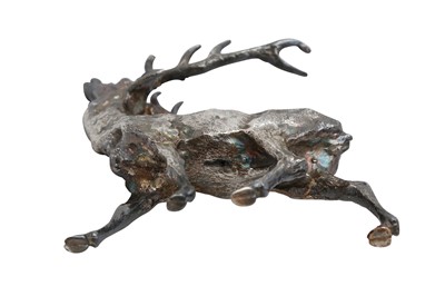 Lot 1146 - AN ELIZABETH II STERLING SILVER STAG