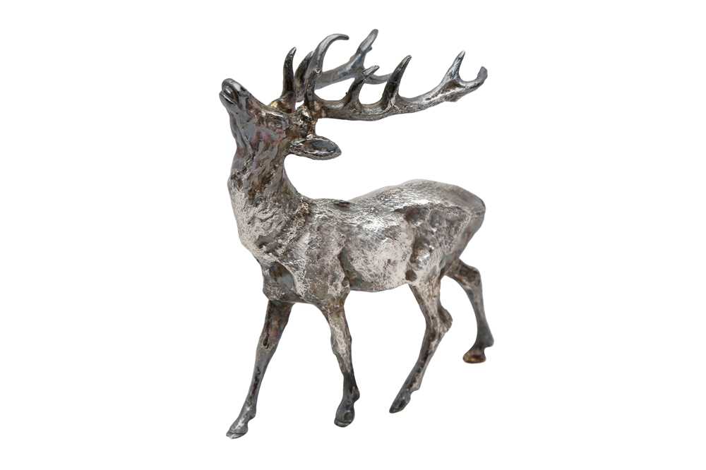 Lot 1146 - AN ELIZABETH II STERLING SILVER STAG