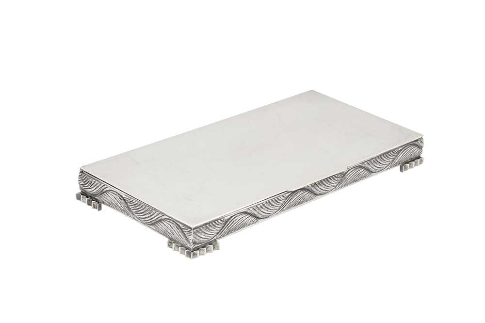 Lot 96 - A mid-20th century Indian silver cigarette box, Calcutta circa 1960 by Cooke and Kelvey