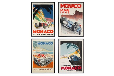 Lot 1819 - FOUR 1950's THEMED RACING PRINTS