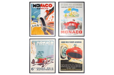 Lot 1817 - FOUR 1950's THEMED RACING PRINTS