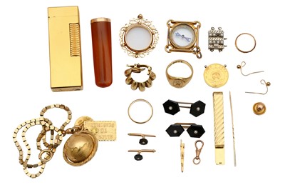Lot 1042 - AN INTERESTING MISCELLANEOUS GROUP OF JEWELLERY AND DESK FINDING