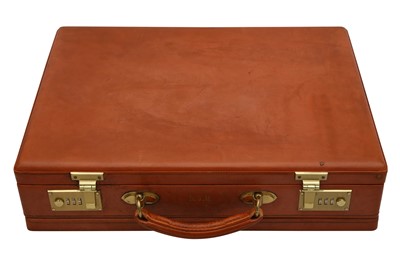 Lot 1722 - AN ASPREY TAN LEATHER BRIEFCASE