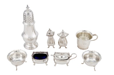 Lot 1233 - A MIXED GROUP OF STERLING SILVER CRUETS