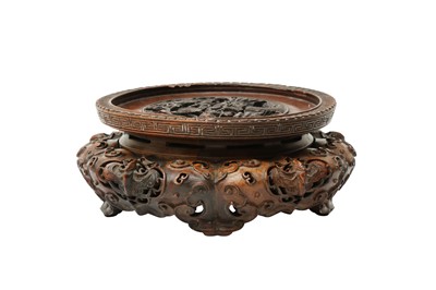 Lot 180 - A CHINESE CARVED WOOD STAND