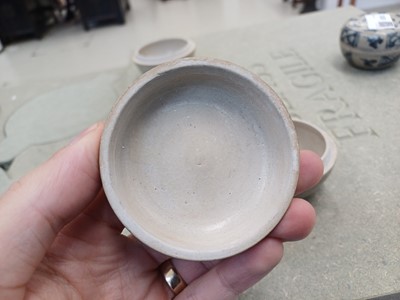 Lot 616 - THREE CHINESE BLUE AND WHITE BOXES AND COVERS