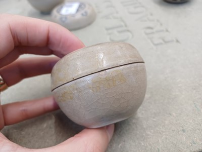 Lot 616 - THREE CHINESE BLUE AND WHITE BOXES AND COVERS