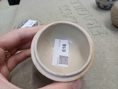 Lot 616 - THREE CHINESE BLUE AND WHITE BOXES AND COVERS