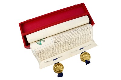 Lot 71 - GRANT OF ARMS FROM THE REIGN OF QUEEN ELIZABETH II