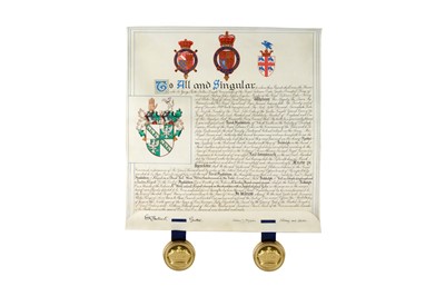 Lot 71 - GRANT OF ARMS FROM THE REIGN OF QUEEN ELIZABETH II