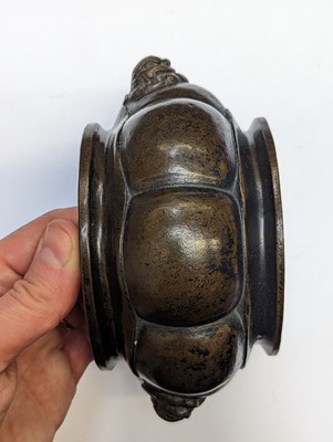 Lot 47 - A CHINESE BRONZE LOBED CENSER