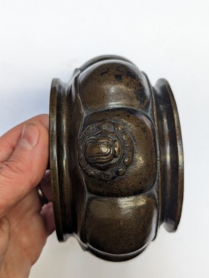 Lot 47 - A CHINESE BRONZE LOBED CENSER