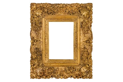 Lot 142 - A 19TH CENTURY CHINA TRADE, LOUIS XV STYLE CARVED, PIERCED, SWEPT AND GILDED FRAME