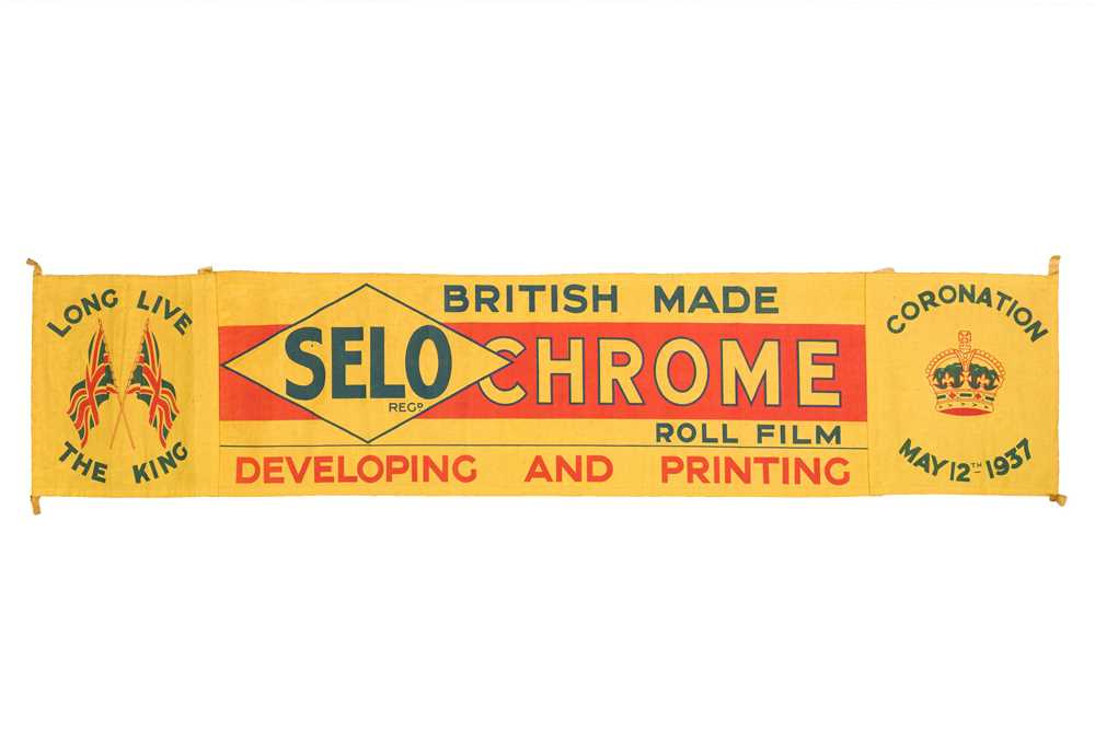 Lot 50 - A GEORGE VI CORONATION COMMEMORATIVE ILFORD SELOCHROME FILM ADVERTISING BANNER