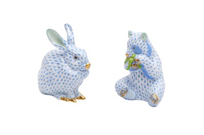 Lot 101 - TWO HEREND FISHNET ANIMALS