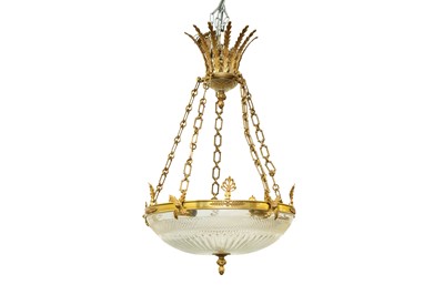 Lot 364 - AN EMPIRE STYLE DISH CHANDELIER