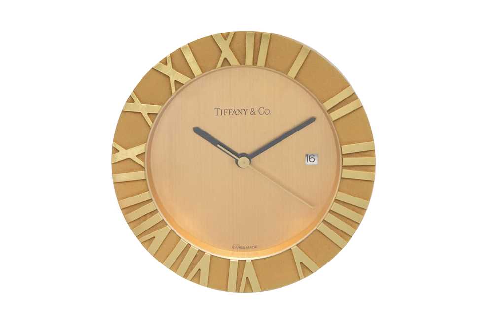 Atlas Clock Lot 108 - A TIFFANY & CO ATLAS BRASS TABLE CLOCK