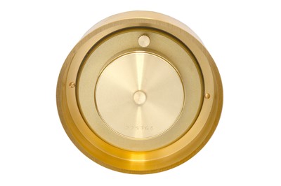 Lot 87 - A TIFFANY & CO ATLAS BRASS TABLE CLOCK