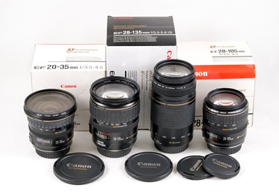Lot 197 - A Group of Four Canon EOS Zoom Lenses.