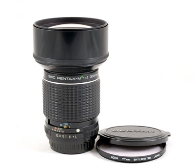 Lot 163 - An Uncommon SMC Pentax-M f4 300mm "Green Star" Lens, For SPARES or REPAIR.