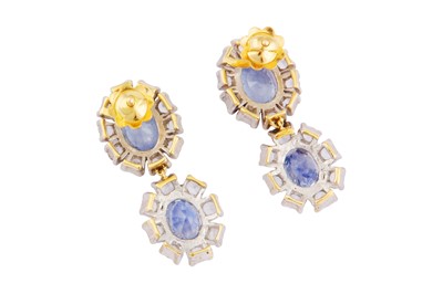 Lot 7 - A PAIR OF SAPPHIRE EARRINGS