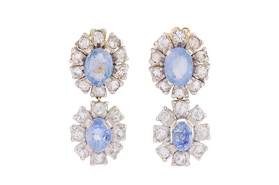 Lot 7 - A PAIR OF SAPPHIRE EARRINGS