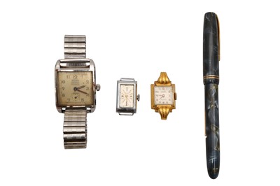Lot 75 - A GROUP OF WATCHES TOGETHER WITH A PEN (4)