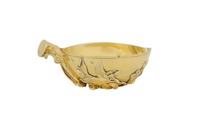 Lot 480 - An extremely rare George II silver gilt 'peach cup' cream jug, London circa 1750 by William Cripps (reg. 31st Aug 1743)