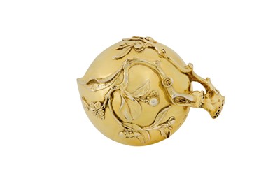 Lot 480 - An extremely rare George II silver gilt 'peach cup' cream jug, London circa 1750 by William Cripps (reg. 31st Aug 1743)