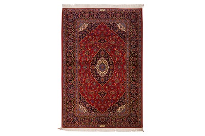 Lot 70 - A FINE SIGNED KASHAN RUG, CENTRAL PERSIA