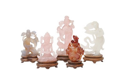 Lot 139 - A GROUP OF CHINESE HARDSTONE CARVINGS