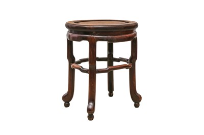 Lot 181 - A CHINESE WOOD OVAL STOOL